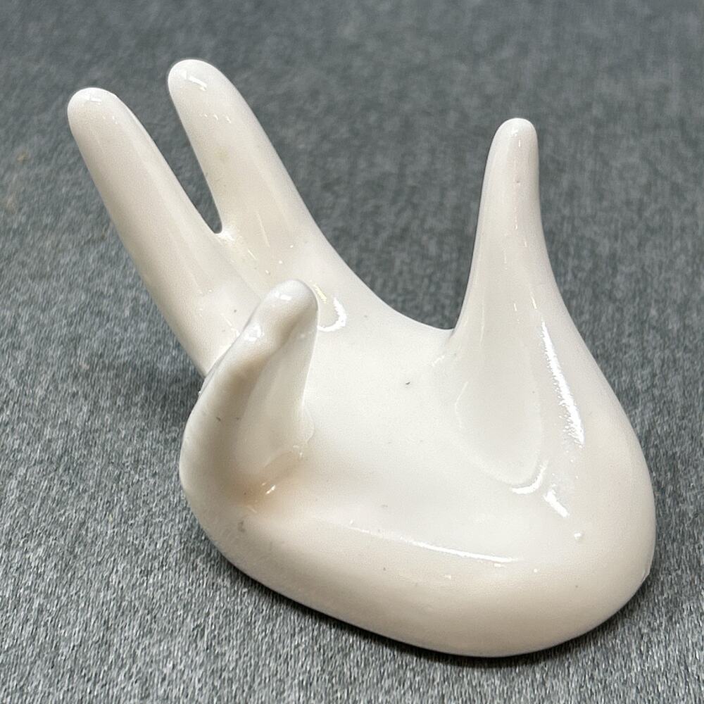 Small Ceramic Hand Figure Ring Holder Vanity Decor Sensual Trinket Dish - Picture 5 of 7